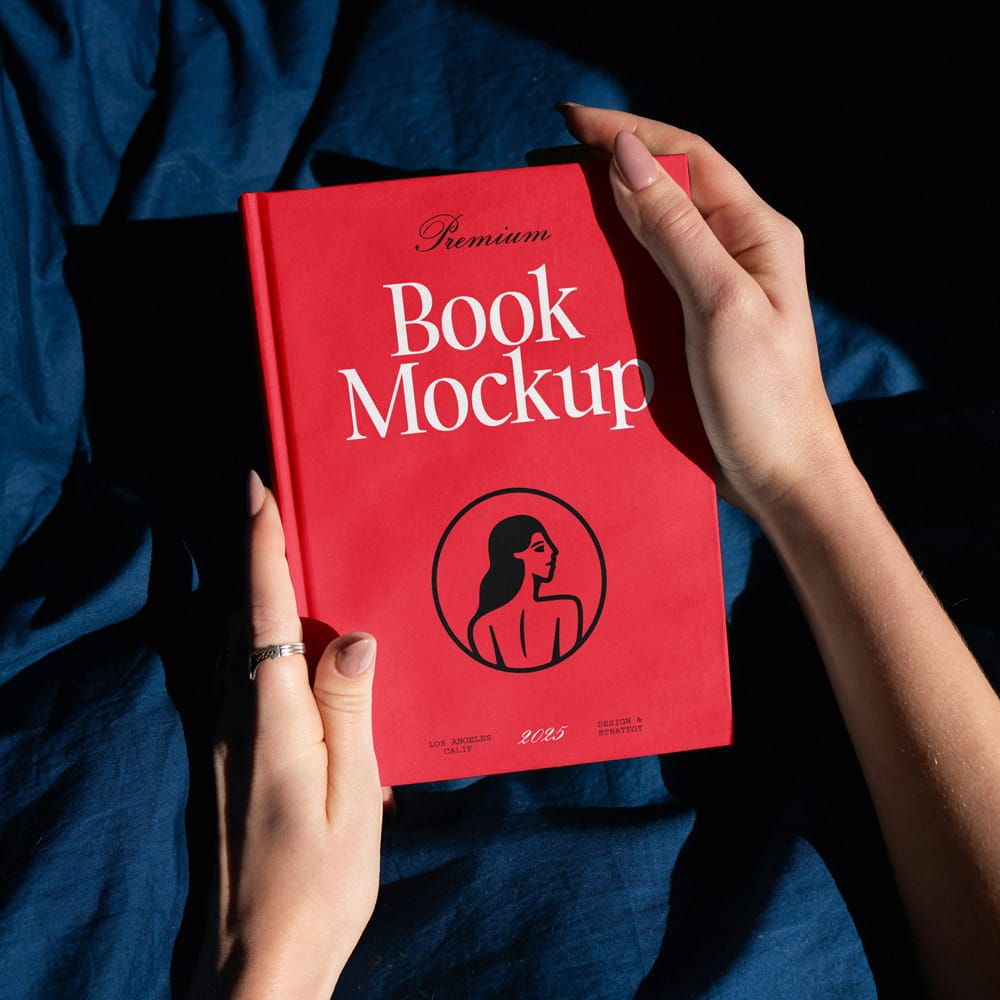 Free Woman Holding Book Mockup PSD