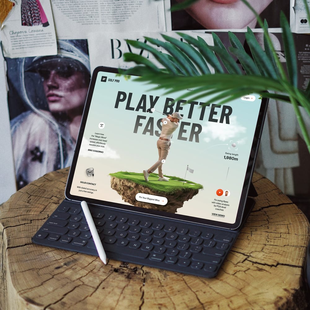 Free Wooden Log M4 iPad Pro Mockup PSD