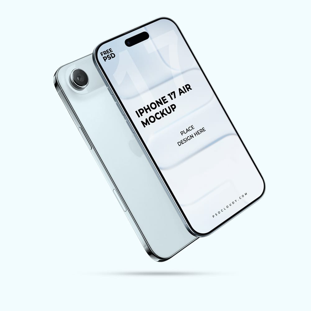 Free iPhone 17 Air Mockup PSD