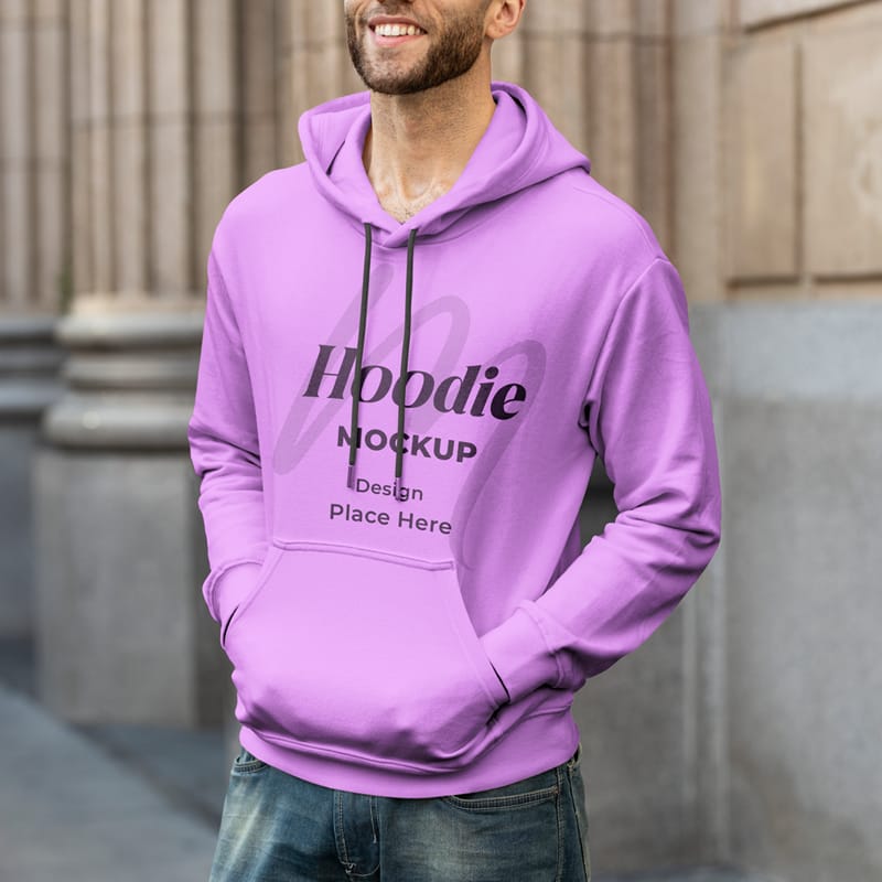 Front View Pullover Hoodie Mockup PSD