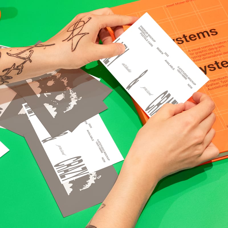 Hand-Held Postal Card Mockup PSD