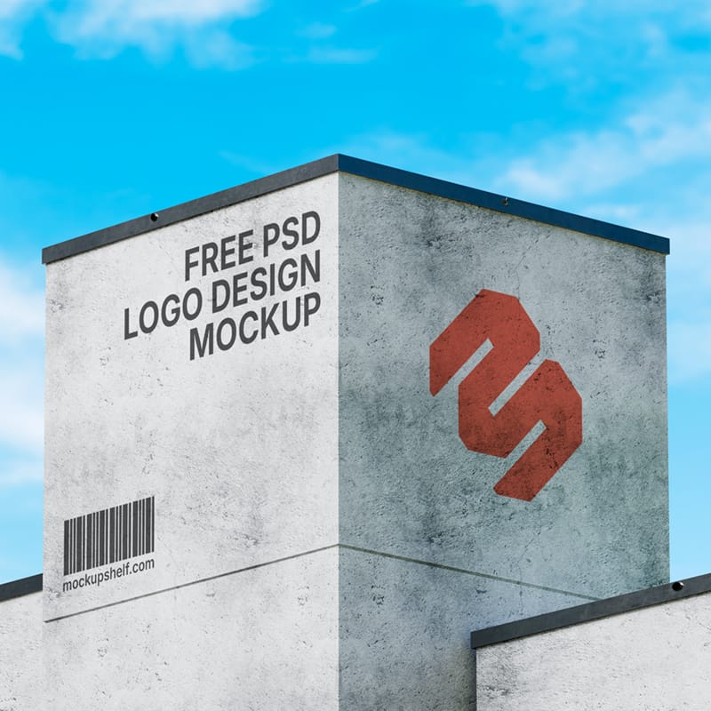 Industrial Logo Design Mockup PSD