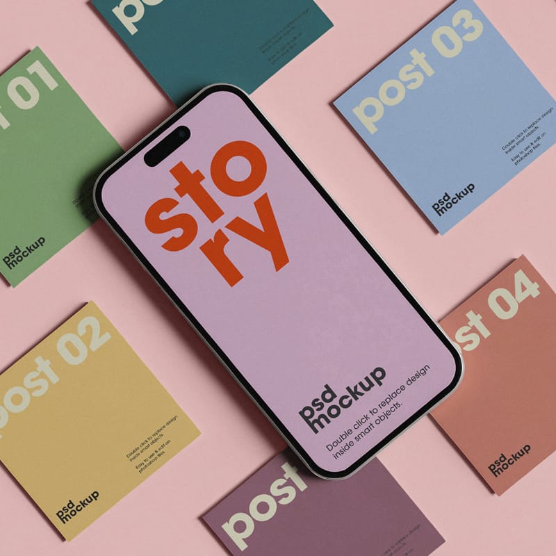 Instagram Story Post Mockup PSD