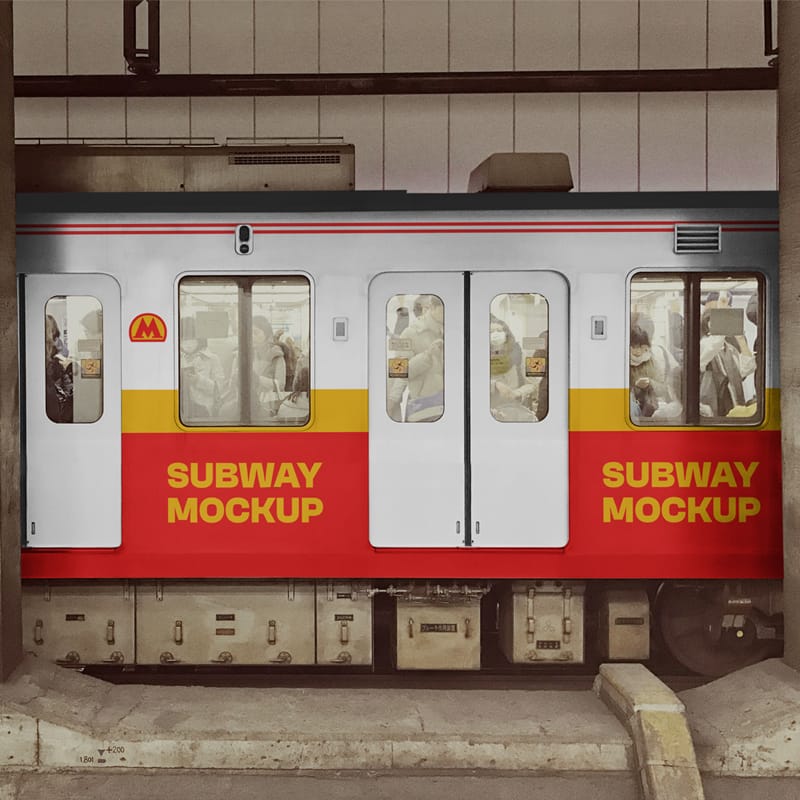 Landscape Subway Mockup PSD