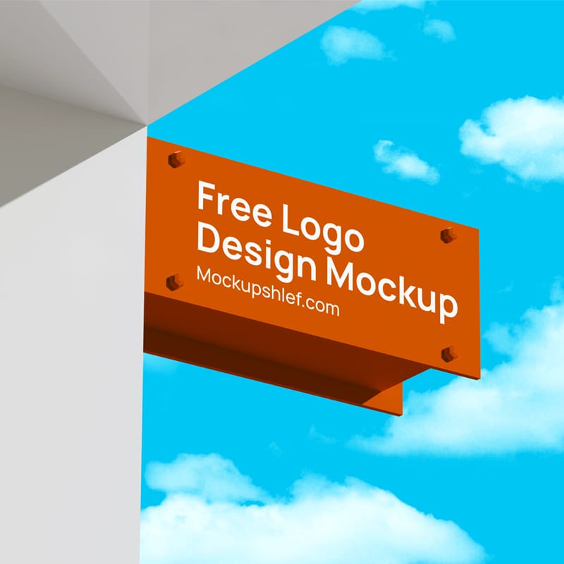 Logo Sign Board Mockup PSD