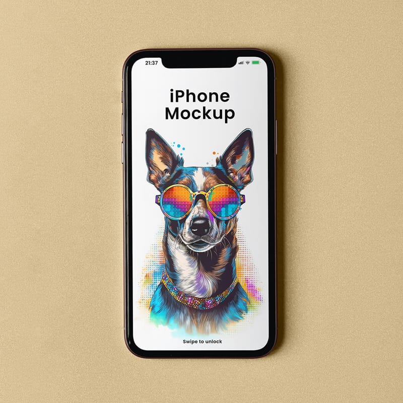 Lying iPhone Screen Mockup PSD