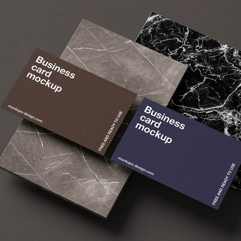 Marble Surface Business Card Mockup PSD
