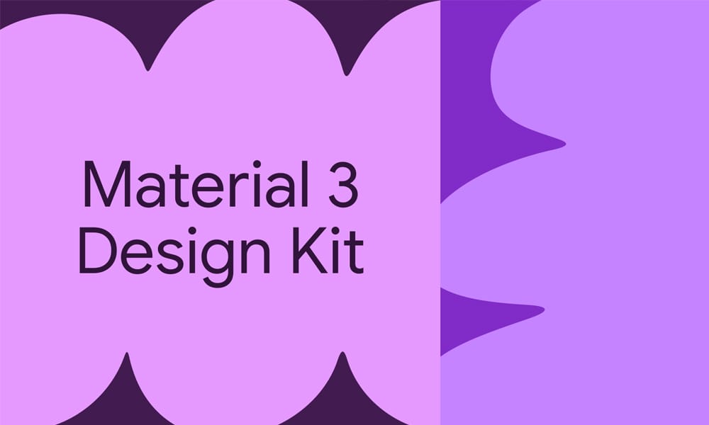 Material 3 Design Kit from Google for Figma showing Android app components and dynamic color theming