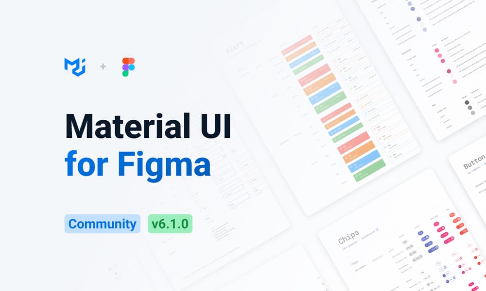 Material UI for Figma showing React MUI components with code integration for developers