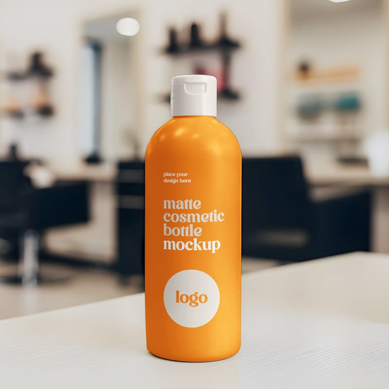 Matte Cosmetic Bottle Mockup PSD