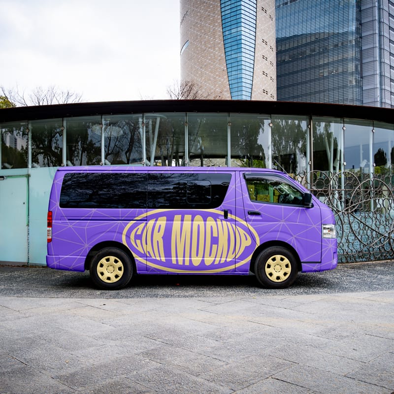 Mini Bus Vehicle Mockup PSD