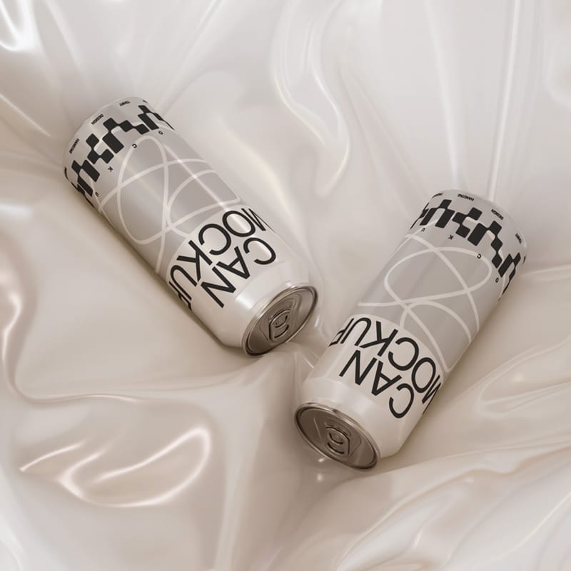 Minimalist Aluminum Soda Can Mockup PSD