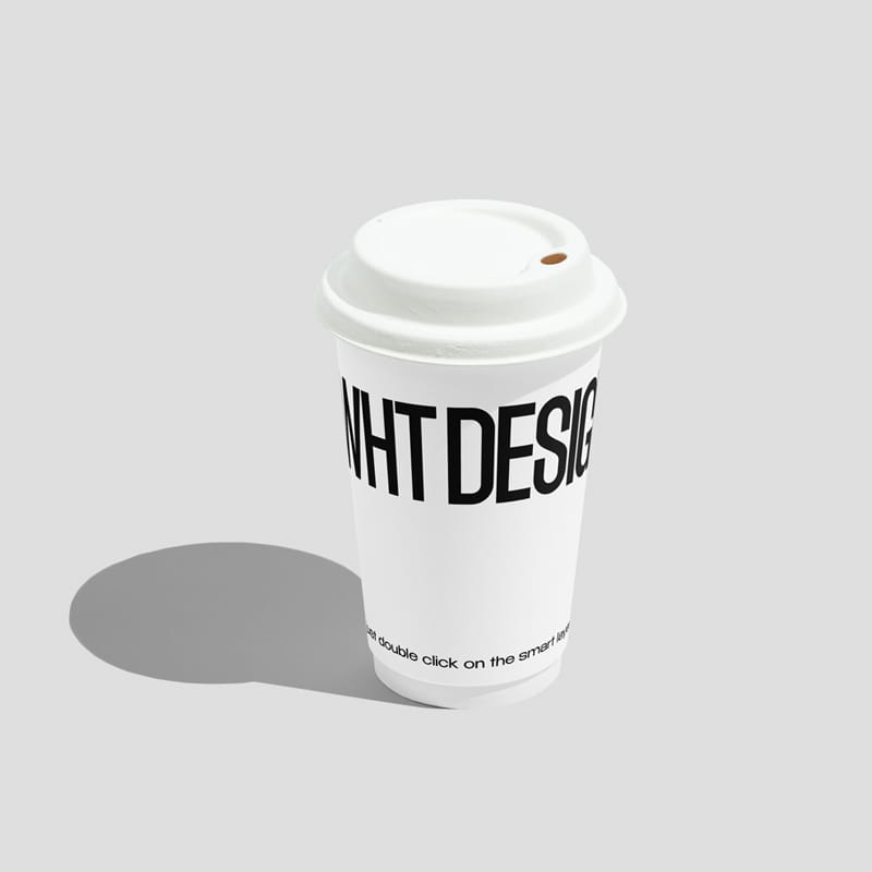 Minimalist Disposable Coffee Cup Mockup PSD