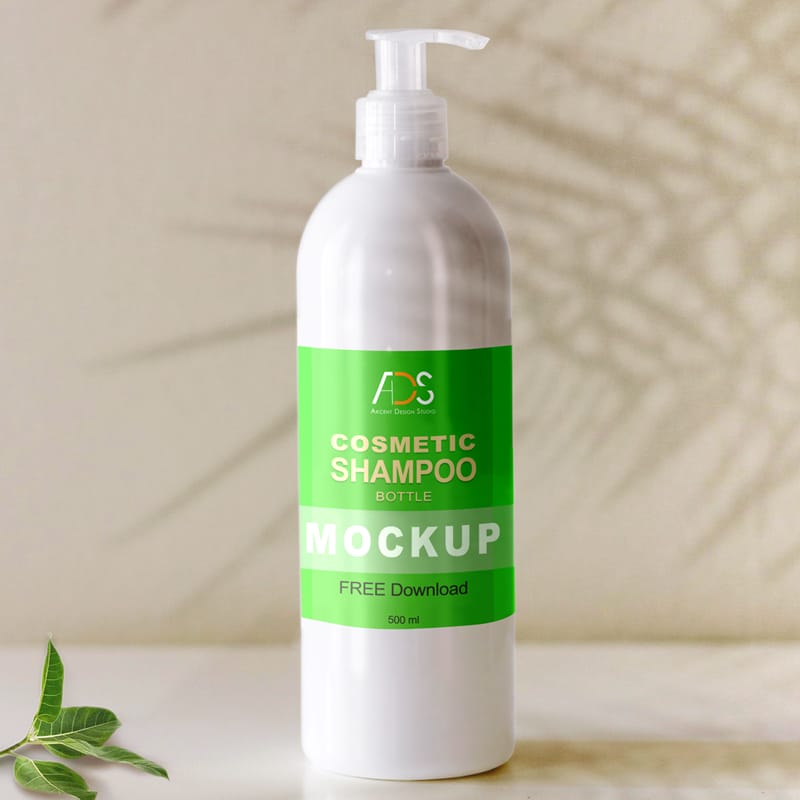 Minimalist Hair Care Bottle Mockup PSD