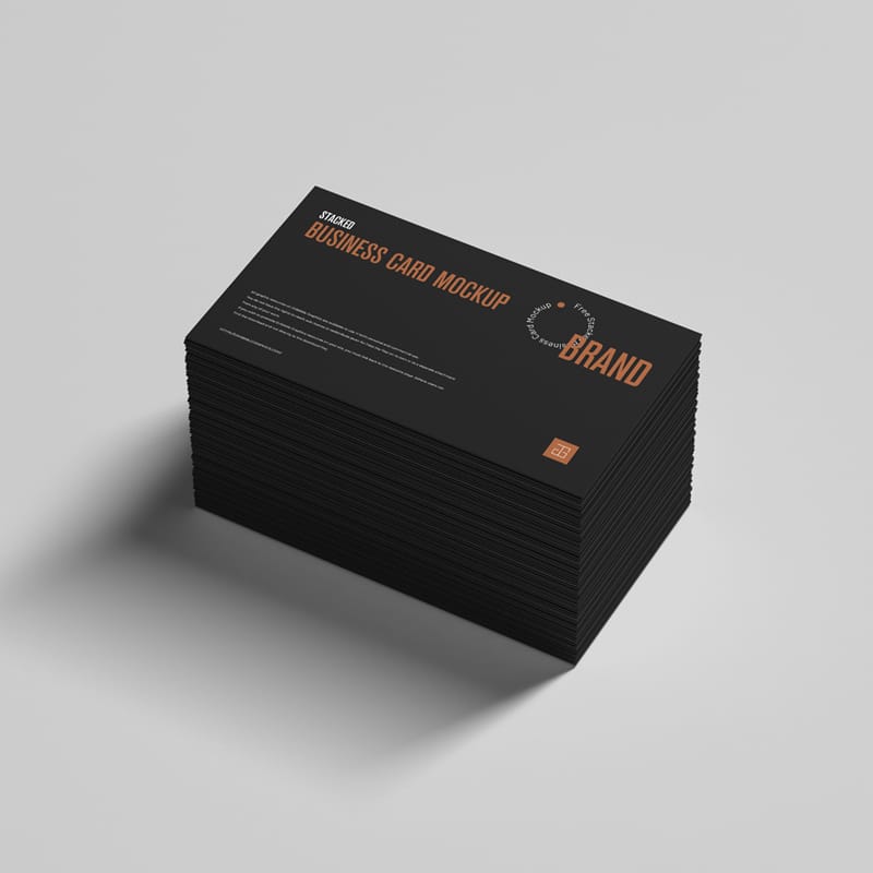Minimalist Stacked Business Card Mockup