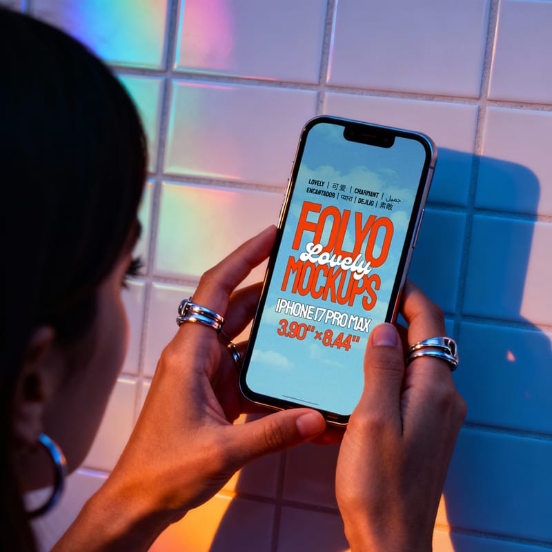 Modern Hand Holding iPhone Mockup PSD