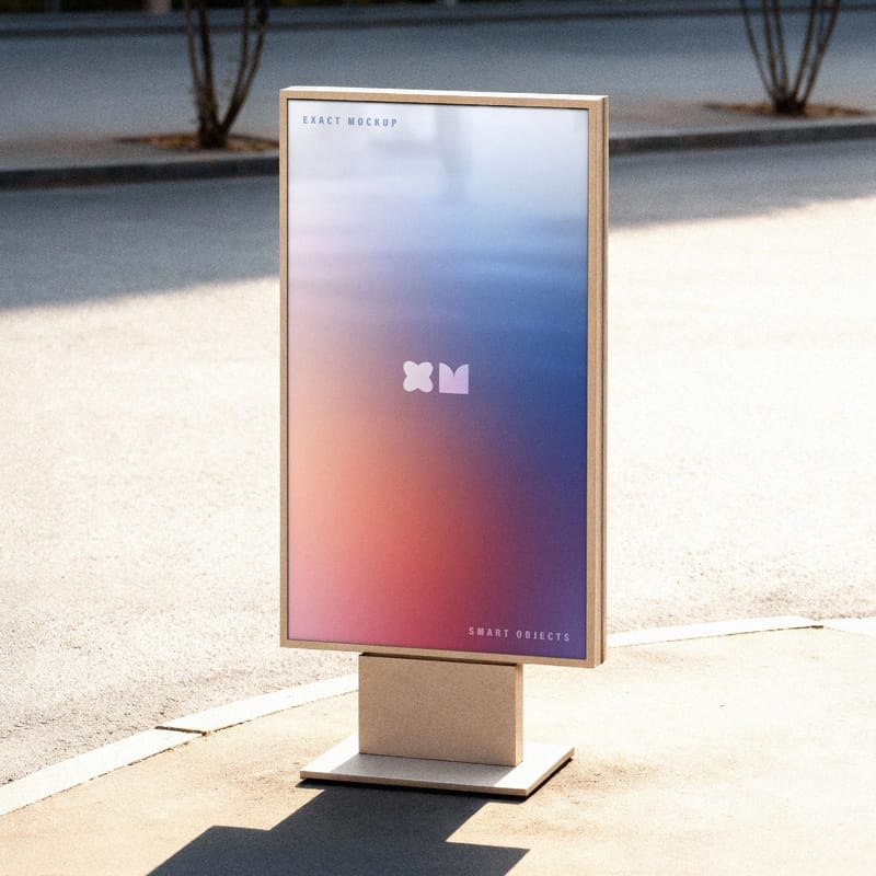Outdoor Vertical Billboard Mockup PSD