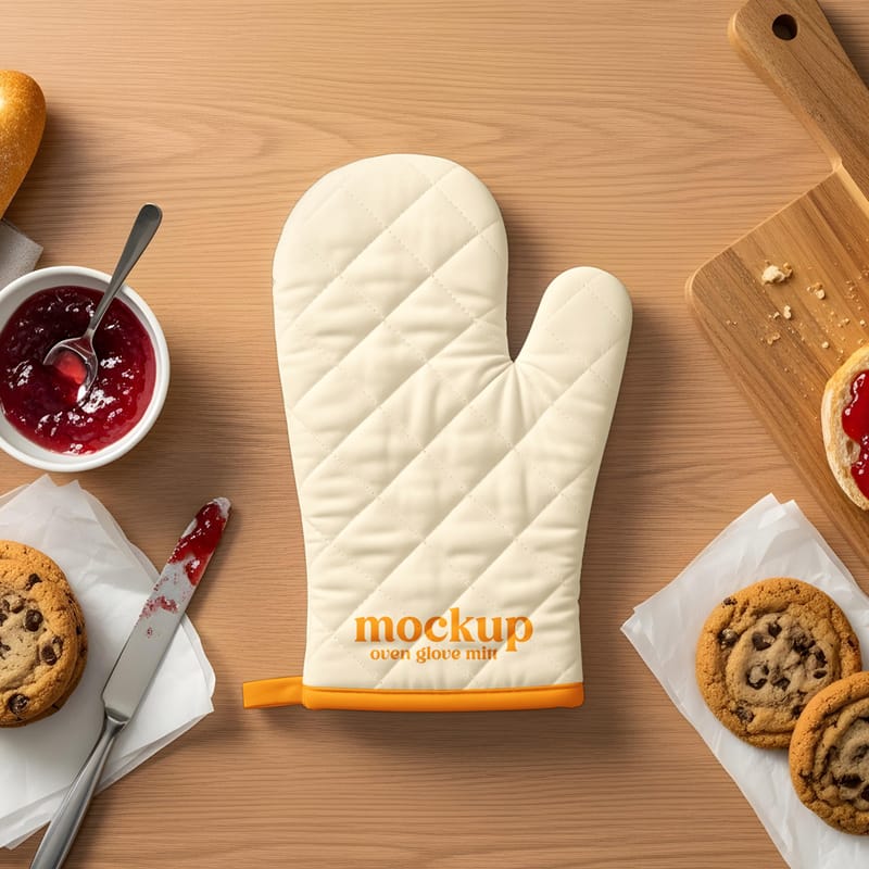 Oven Glove Mitt Mockup PSD