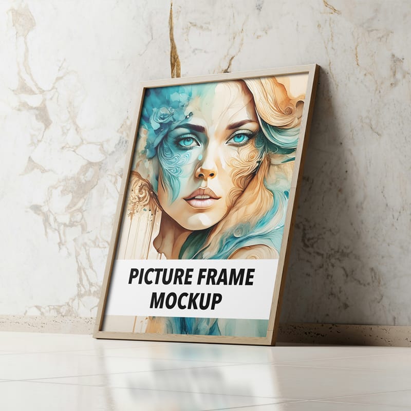 Perspective Picture Frame Mockup PSD