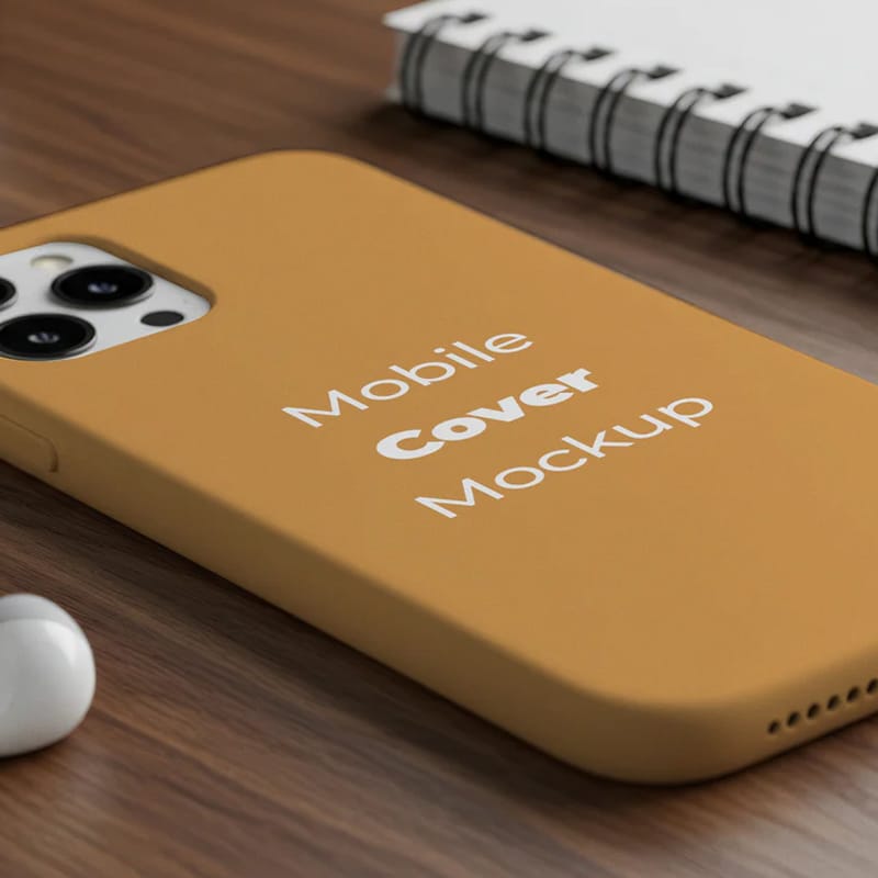 Phone Case on Phone Mockup PSD