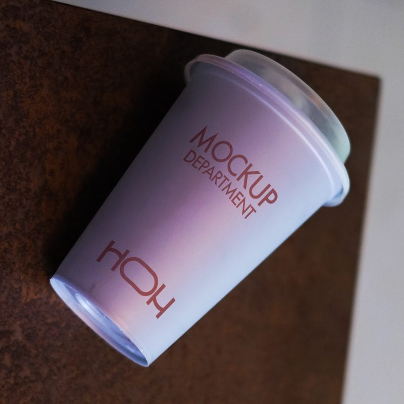 Photorealistic Disposable Cup Mockup PSD