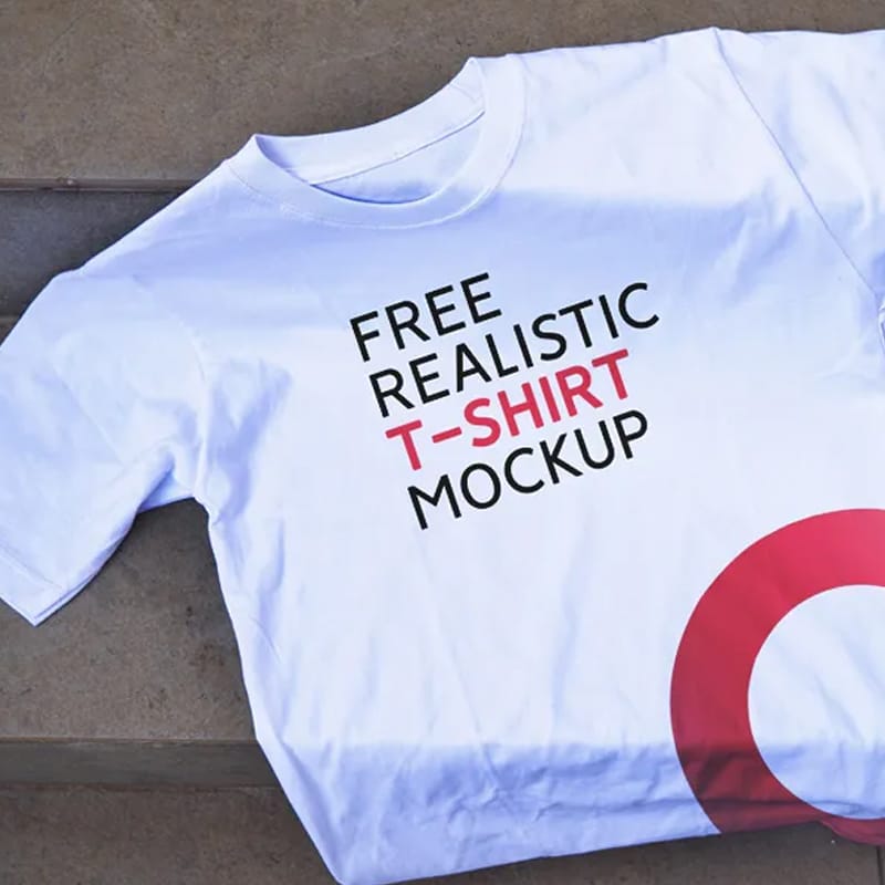 Photorealistic White T-Shirt Mockup PSD