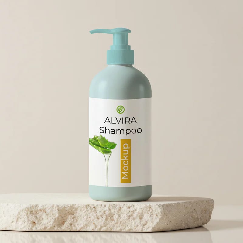Pump Shampoo Bottle Mockup PSD