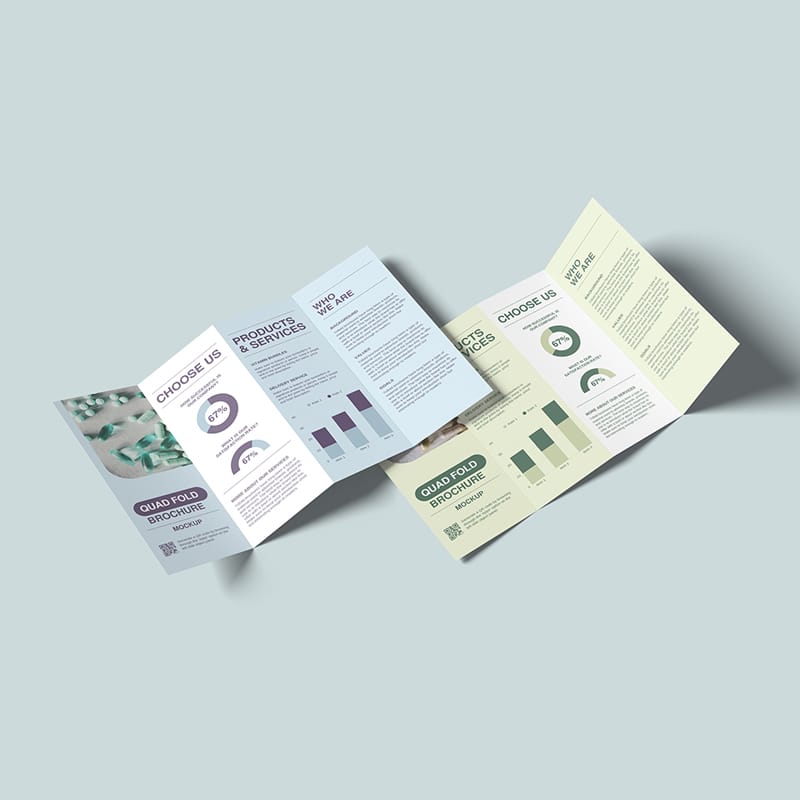 Quad-Fold Brochure Mockup PSD