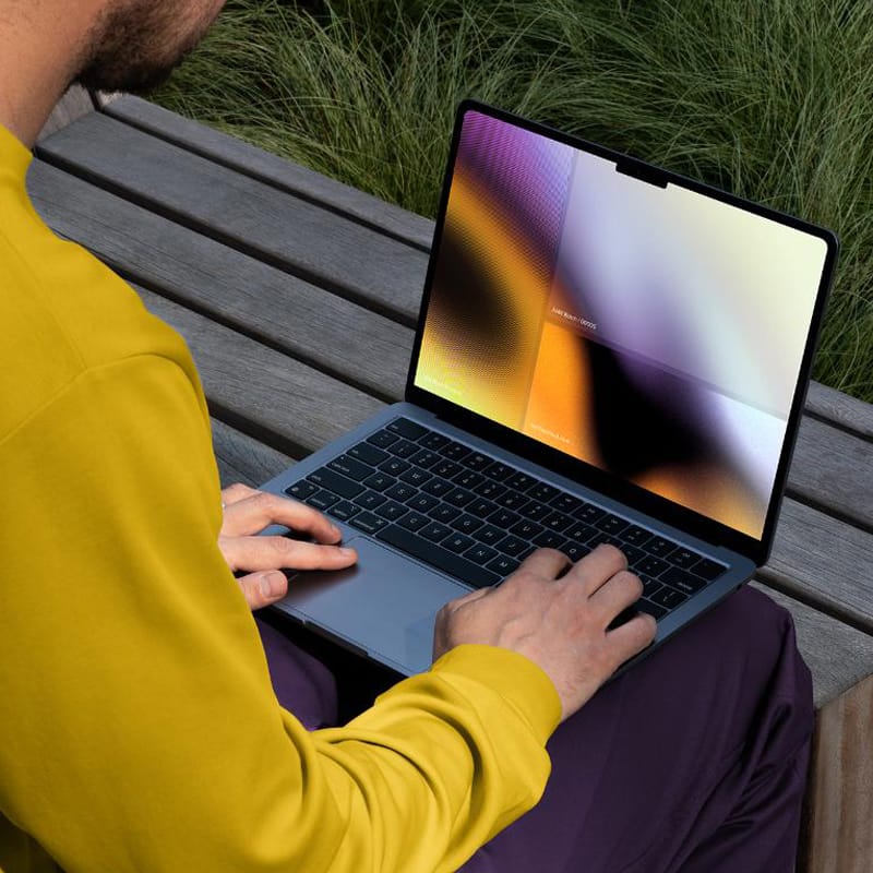 Realistic MacBook Display Mockup PSD