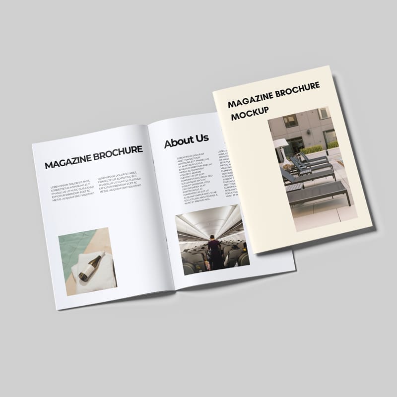 Realistic Open Magazine Mockup Template PSD