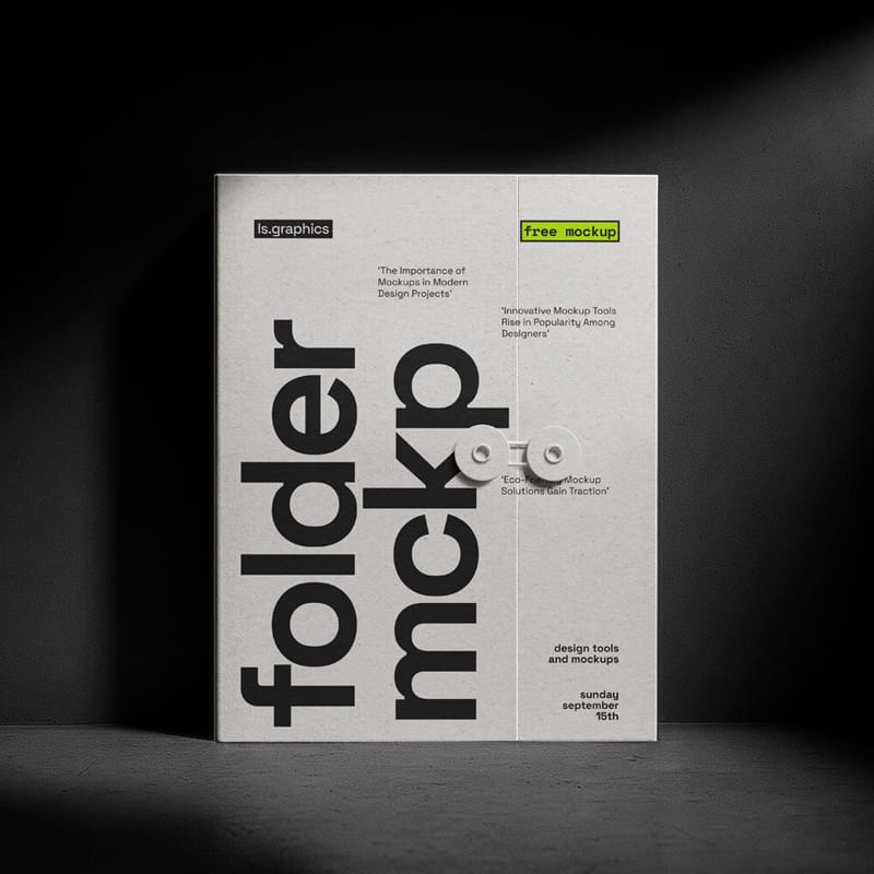 Realistic Paper Folder Mockup PSD