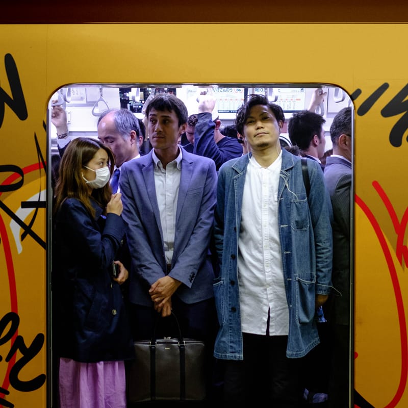 Realistic Urban Subway Door Ad Mockup PSD