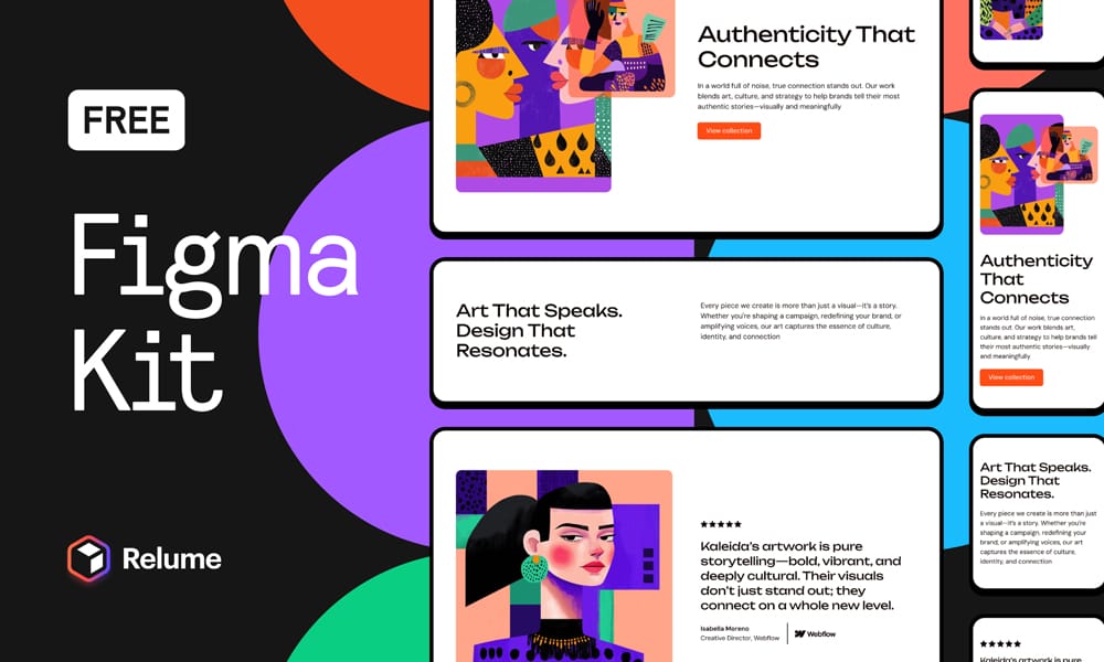 Relume Figma kit with modern website sections and component library for web designers
