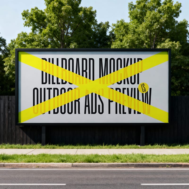 Roadside Outdoor Billboard Mockup PSD