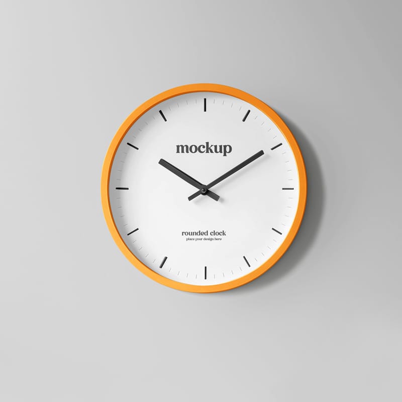 Rounded Clock Mockup PSD