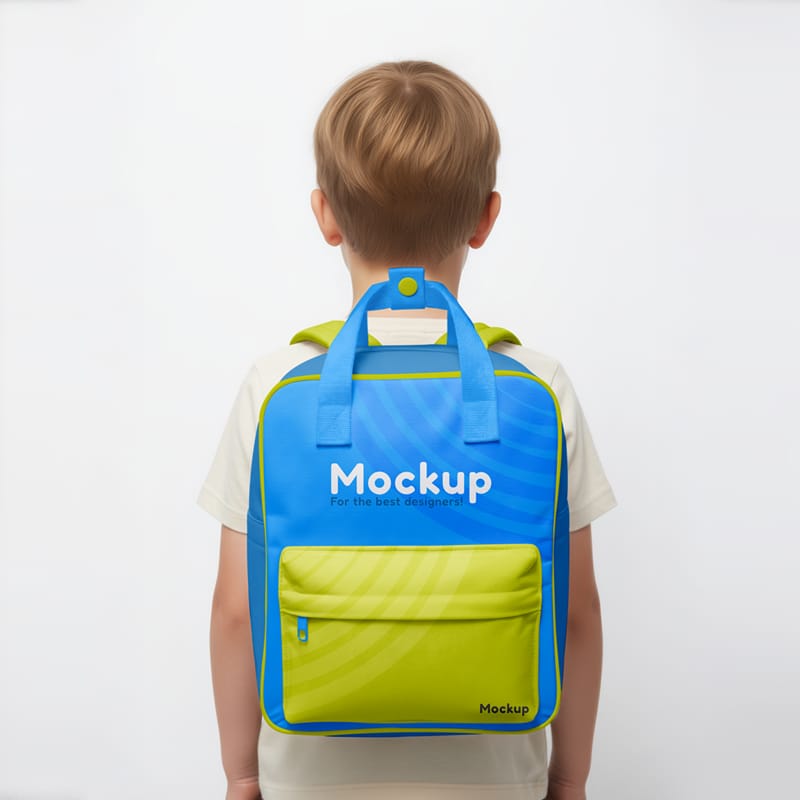 School Backpack Mockup Template PSD