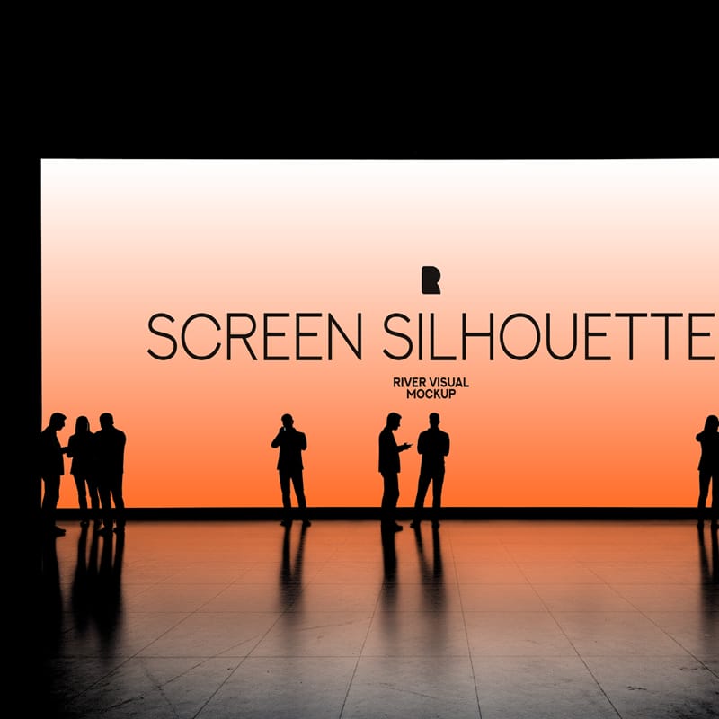 Screen Silhouette Mockup PSD