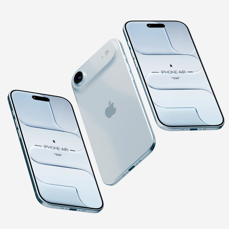 Sleek Floating iPhone Air Mockup PSD