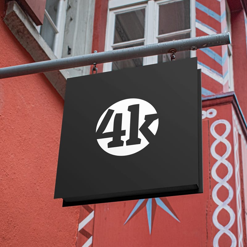 Square Shop Sign Mockup Template PSD