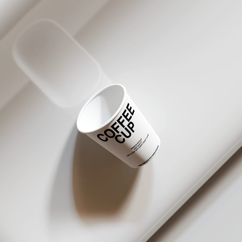 Top View Coffee Cup Mockup PSD