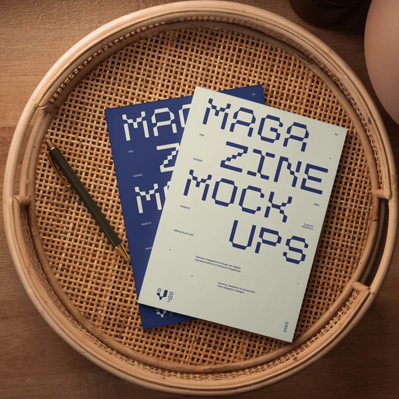 Two Magazine Cover Mockups PSD