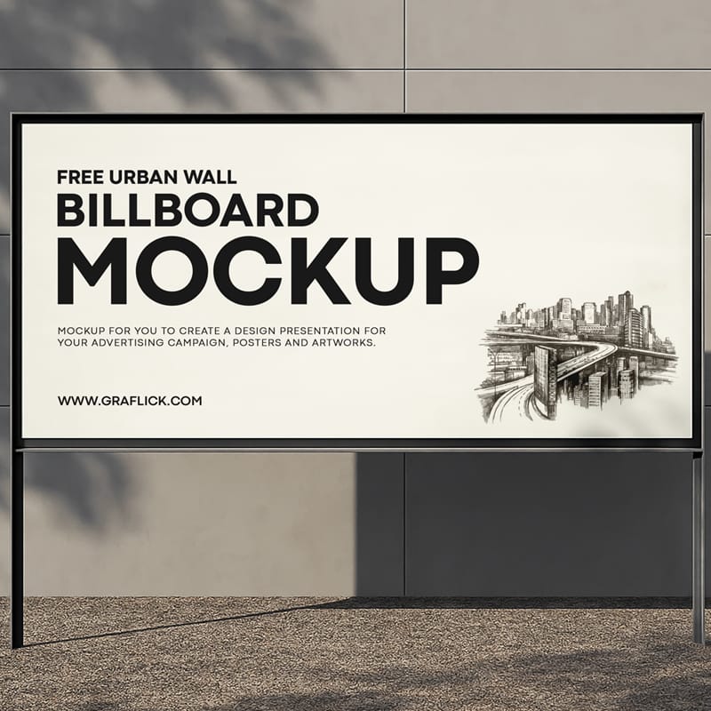 Urban Wall Billboard Mockup Template PSD