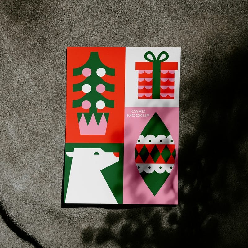 Winter Holiday Card Mockup PSD