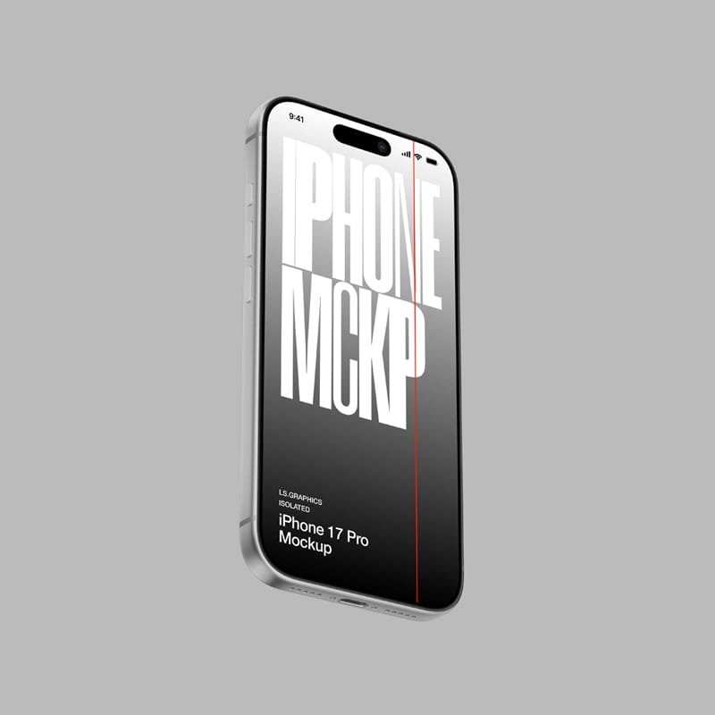 iPhone 17 Pro Floating Mockup PSD