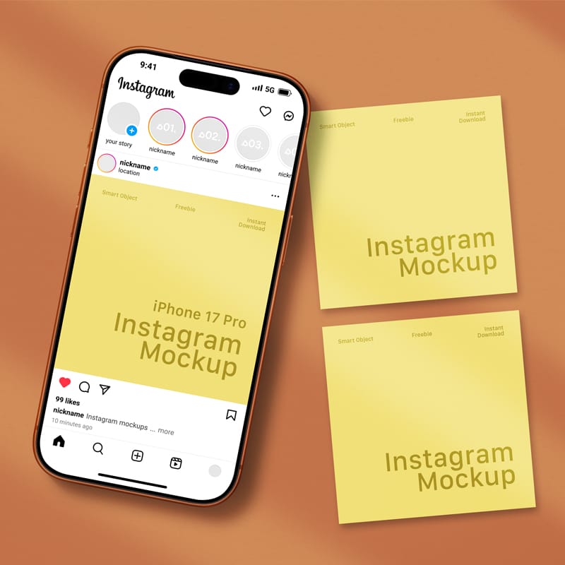 iPhone 17 Pro Instagram Ad Post Mockup PSD