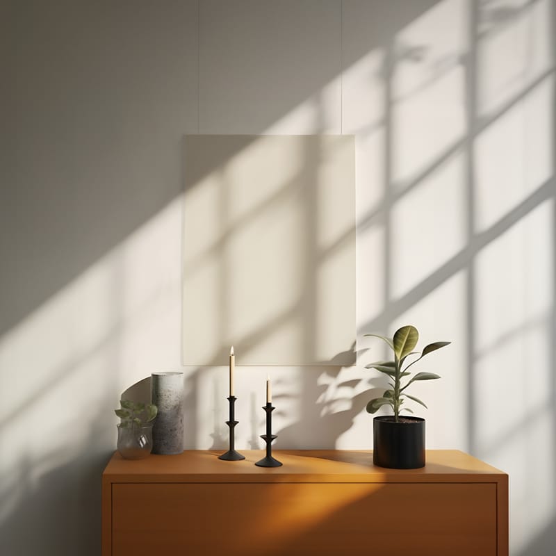 3x4 Hanging Poster Mockup PSD