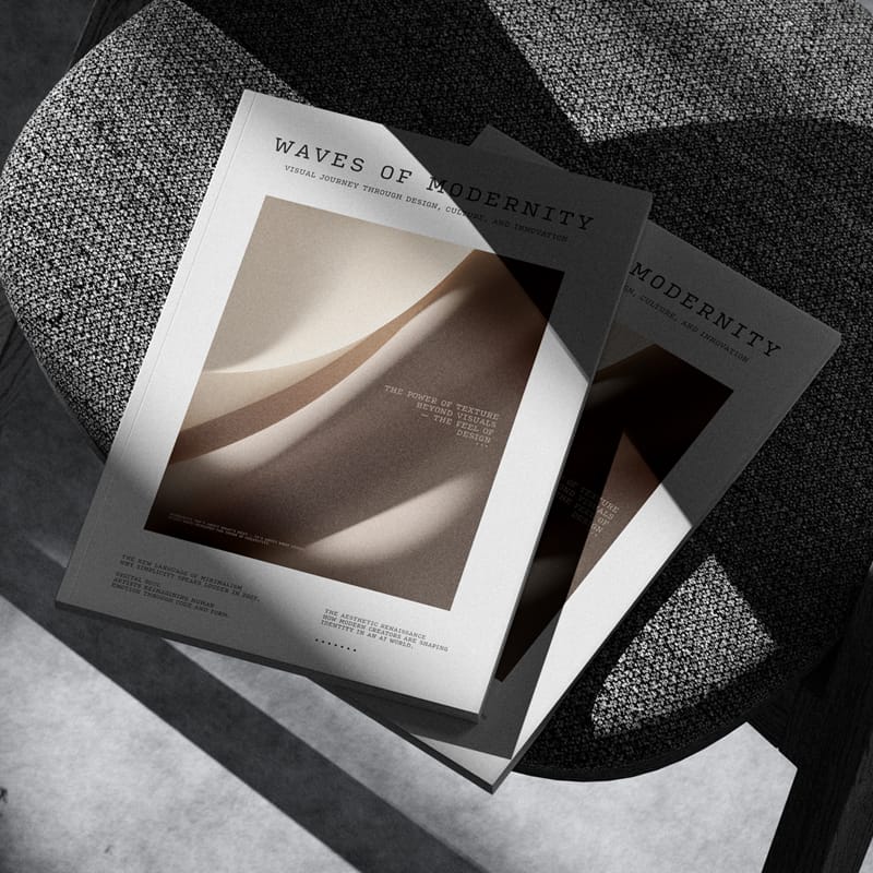 A4 Magazine Cover Mockup On Chair PSD