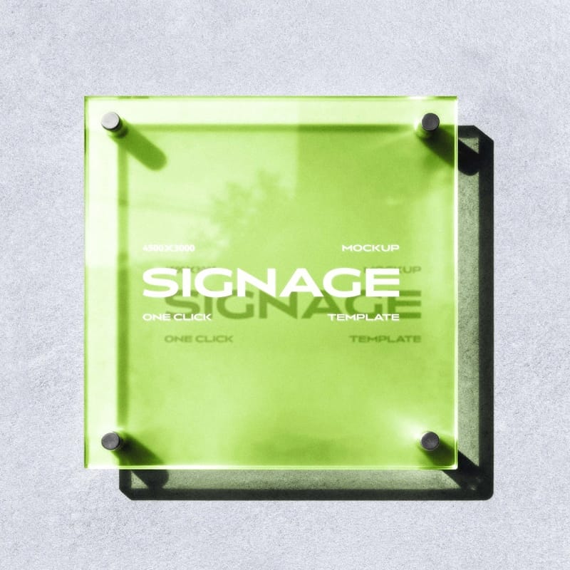 Acrylic Sign Mockup PSD