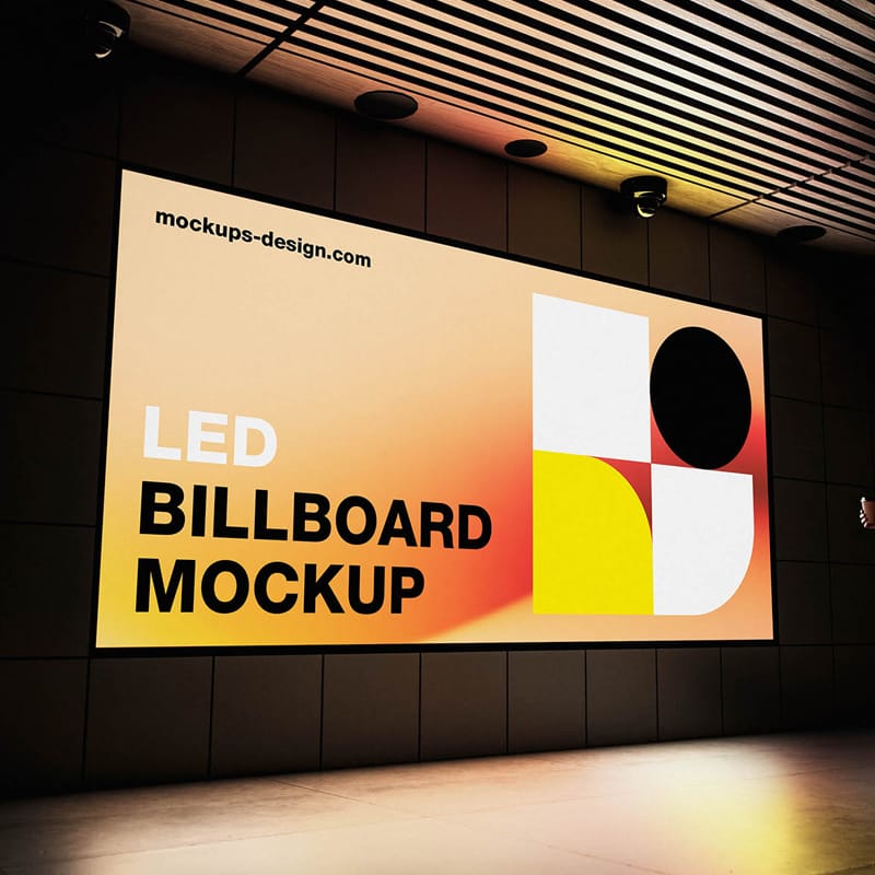 Ambient LED Billboard Mockup PSD