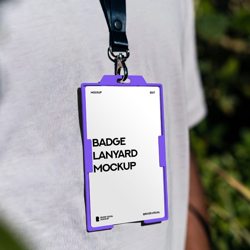 Badge Lanyard Mockup PSD